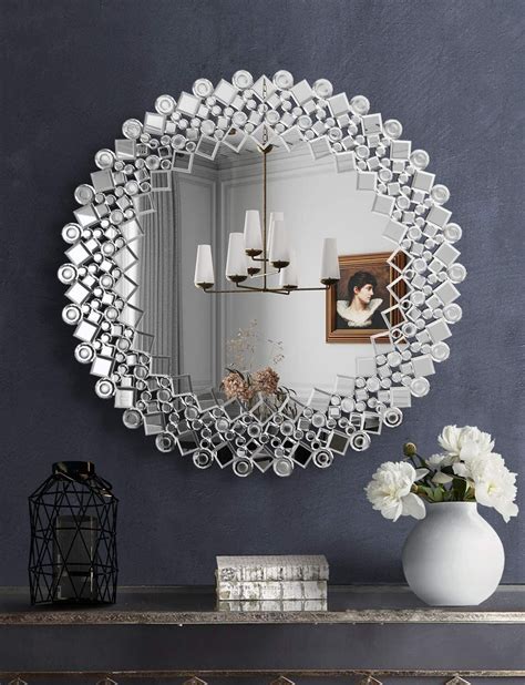 MUAUSU Round Decorative Wall Mirror - Gorgeous Luxury Mirrors for ...