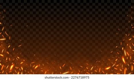 Fire Sparks Burning Flame Sparkles Black Stock Vector (Royalty Free ...