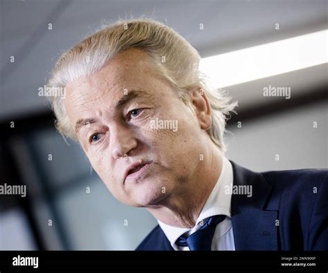 THE HAGUE - PVV leader Geert Wilders after a new round of discussions ...