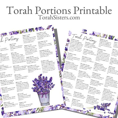 Torah Portion Schedule 2021 | Free Printable Calendar Monthly