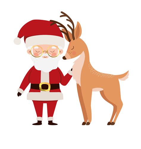 santa and reindeer 4429872 Vector Art at Vecteezy