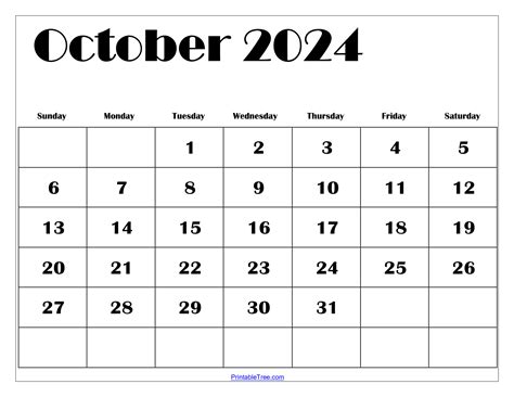 October 2024 Calendar Printable Free Pdf - Jany Roanne