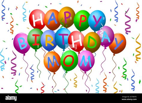 Happy Birthday Mom Balloons Stock Photo - Alamy