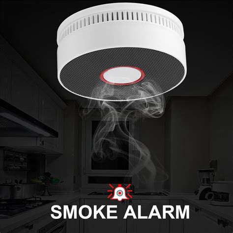 Buy Wireless Smoke Detector Fire Alarm Sensor Battery Operated Home ...