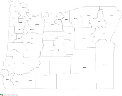 Download Oregon Counties Outline Map - Diagram - Full Size PNG Image ...