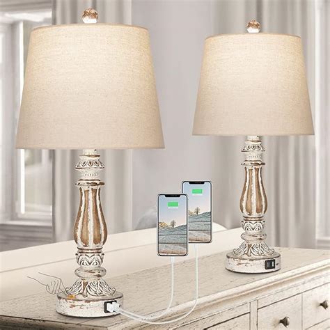 Buy Set of 2 Touch Control 3 Way Dimmable Table Lamp, Bedside Lamps for ...