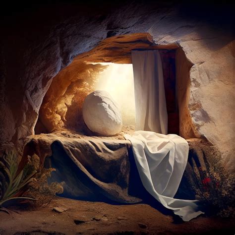 Premium AI Image | Resurrection of Jesus Christ empty grave tomb with ...