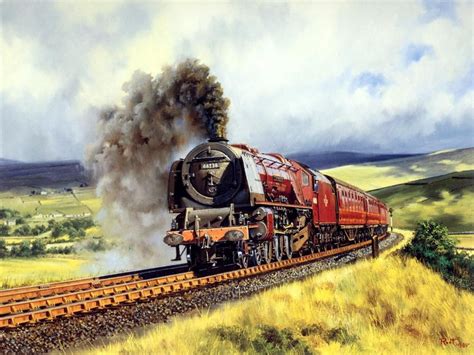 Free Picture Art Railroad Art Oil Painting Art Train Journeys ...