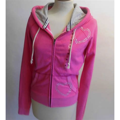 Victoria's Secret PINK zip up pink velour hoodie sweatshirt | Oxfam GB ...