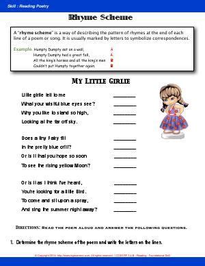 Rhyme Scheme | My Little Girlie Poem