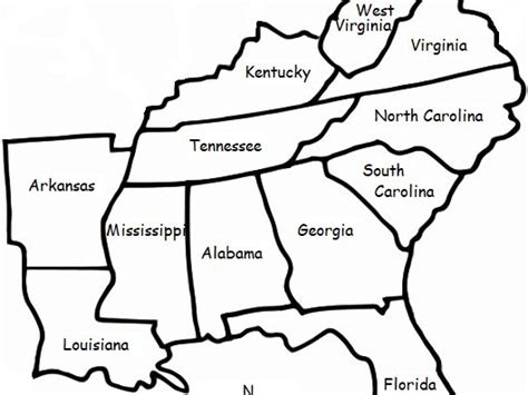 Southeast Region Map Printable – Printable Map of The United States