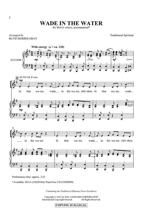 Wade In The Water Sheet Music by Ruth Morris Gray (SKU: 35028166 ...