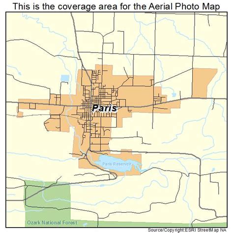 Aerial Photography Map of Paris, AR Arkansas