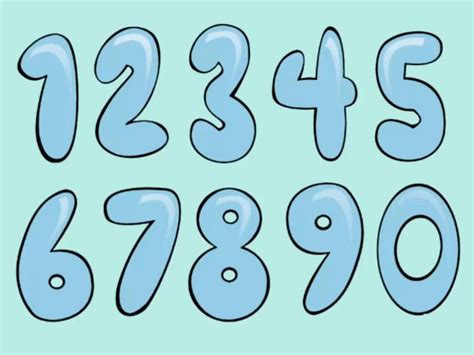 the numbers are blue and have black dots on them, as well as white letters