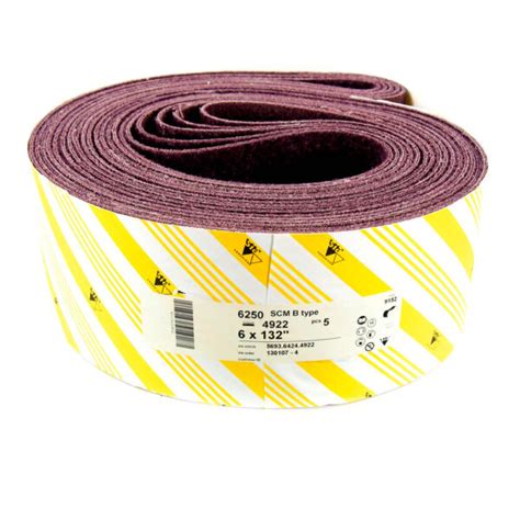 SIA Abrasives 5693-6424-4922 6" W x 132" L Coarse Sanding Belt (5-Pack)