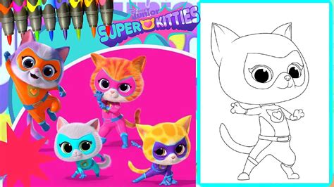 Coloring Bitsy from Disney Junior Super Kitties! - YouTube