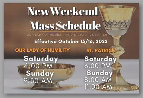 Our Lady of Humility » New Weekend Mass Schedule -October