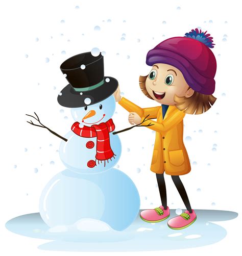 Children Playing In Snow Cartoon