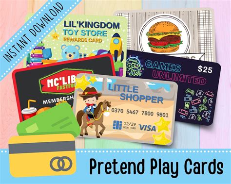 Pretend Play Cards for Kids Fake Credit Cards for Kids Play Money ...