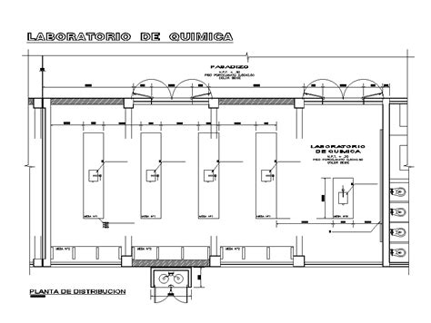 8x4m chemical laboratory plan is given in this Autocad drawing file ...