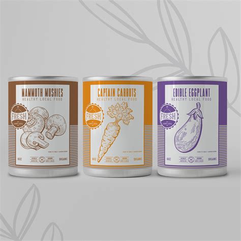 Food Packaging, Soup Can Labels with Organic Illustrations by Hoot ...