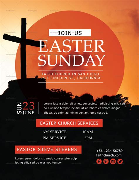 Get Our Sample of Easter Church Flyer Template