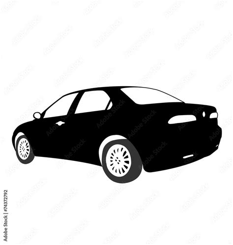 Silhouette of Car vector black Stock Vector | Adobe Stock