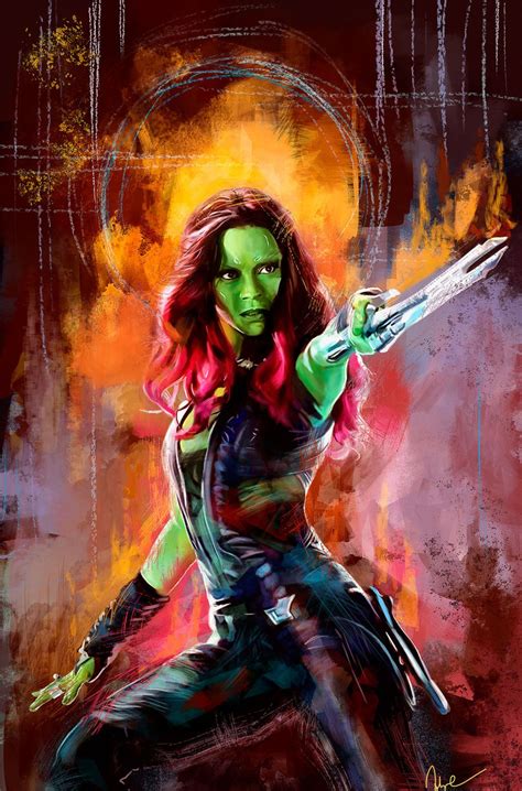 Gamora Fan Art . Guardians of the Galaxy Illustration | Gamora marvel ...