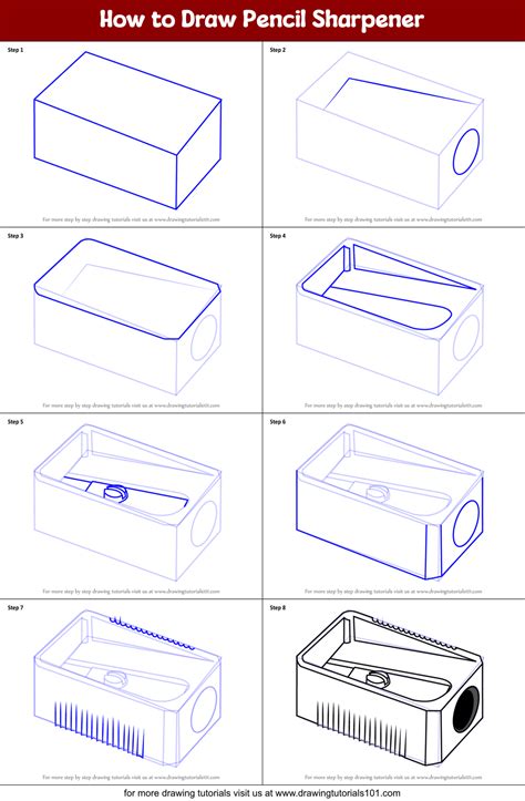 How to Draw Pencil Sharpener (Everyday Objects) Step by Step ...