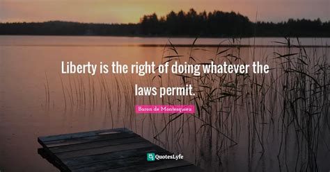 Liberty is the right of doing whatever the laws permit.... Quote by ...