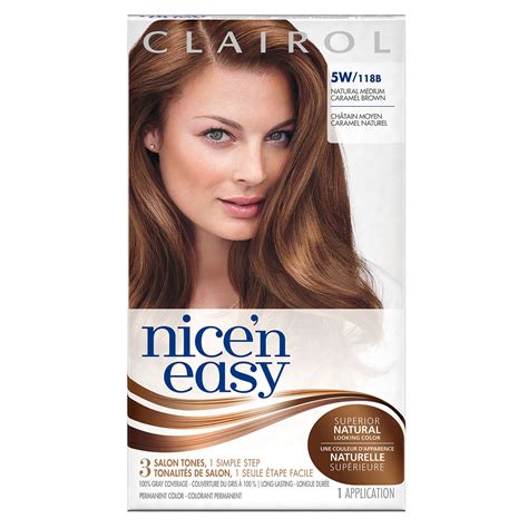 Clairol Nice 'n Easy Permanent Hair Color, 5W 118B Natural Medium ...