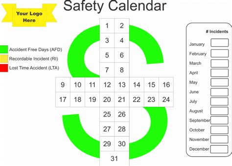 Safety Cross Daily with Recordable Incident Totals – Industry Visuals