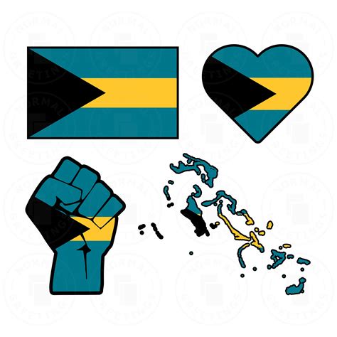 Bahamas Flag SVG PNG Bundle Bahamian Flag Caribbean American - Etsy