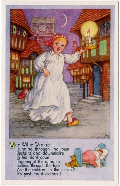 Postcard of Wee Willie Winkie MS Artwork and Poem | eBay | Old nursery ...