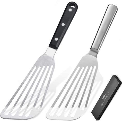 Amazon.com: KSENDALO Spatula Set Stainless Steel Thin Metal Egg Spatula ...