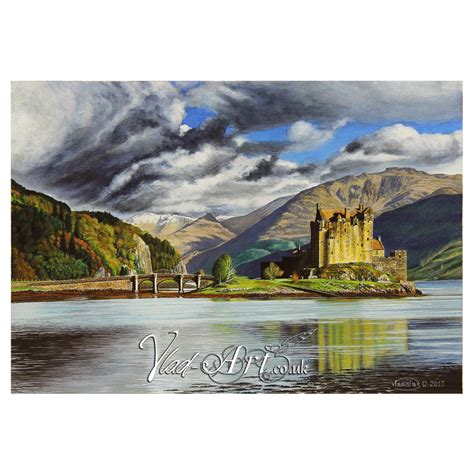 Eilean Donan Castle watercolour painting by Vlad-Art