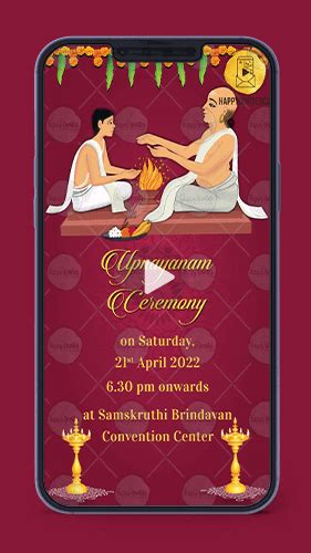 Upanayanam Invitation Video Card Design - Happy Invites