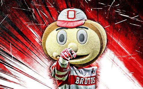 Download wallpapers 4k, Brutus Buckeye, grunge art, mascot, Ohio State ...