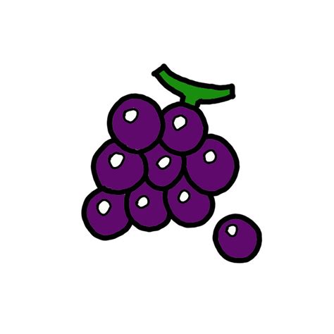 How to Draw Grapes - Step by Step Easy Drawing Guides - Drawing Howtos