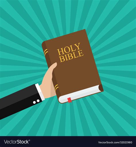 Hand holding holy bible Royalty Free Vector Image