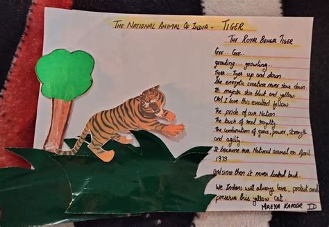 Pen it down...Poem on our National Animal-The Royal Bengal Tiger 🐅 ...