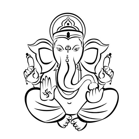 Ganesha Line Drawing, Wing Drawing, Ganesha Art, Ganesha Design Vector ...