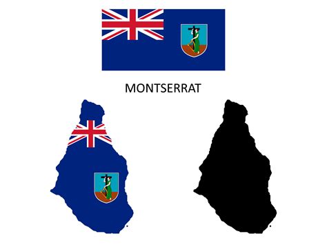 montserrat flag and map illustration vector 21222994 Vector Art at Vecteezy