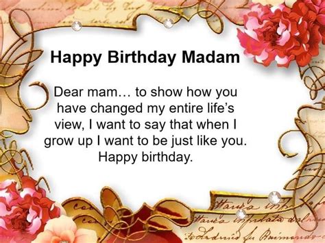 a happy birthday card with flowers on the front and back of it, in english