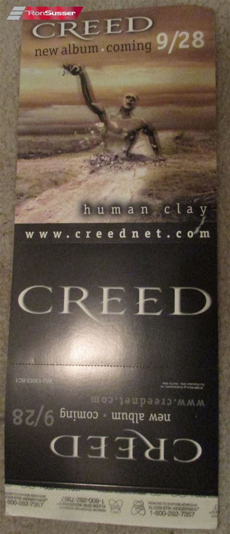 1999 Creed Human Clay 5.5″ x 14″ Foldable Promo Item – RonSusser.com