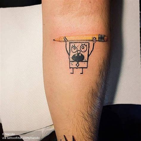 SpongeBob Tattoo on the left inner forearm. | Tattoos for guys, Cartoon ...