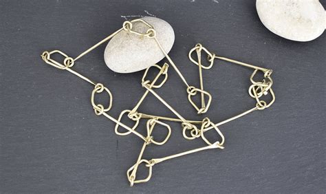 Long Chain Necklace in Brass. - Etsy