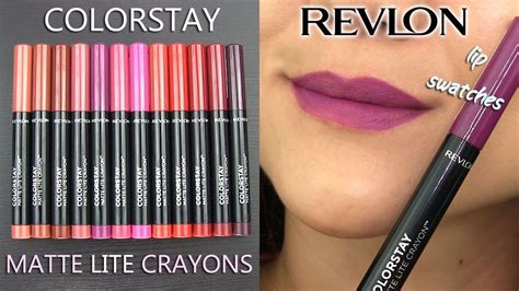 Revlon ColorStay MATTE LITE CRAYONS // Lip Swatches & Review - YouTube ...