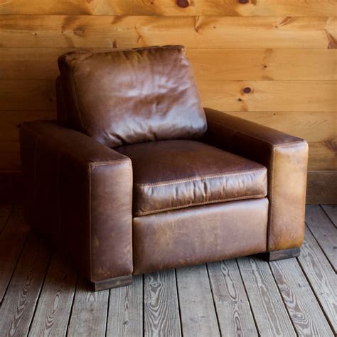 Taylor Leather Lounge Chair | Oversized Leather Lounge Chair with Track ...