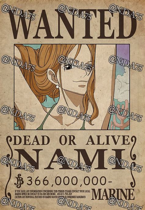 Wallpaper Luffy Bounty Nami Bounty Wanted Poster One Piece In 2021 ...